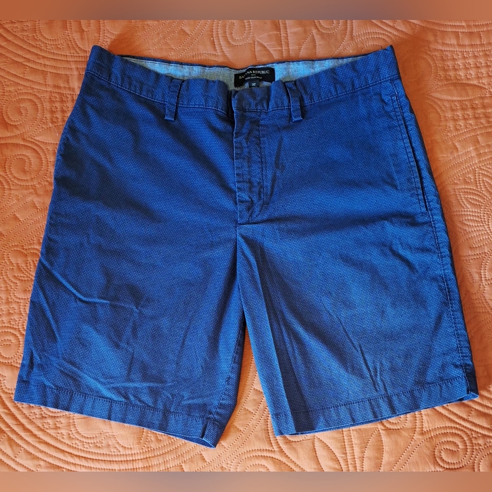 Banana Republic Shorts Blue Aiden Club Short Chino 7" Inseam Classic Mens 32